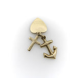 Vintage 14K Anchor, Heart, and Cross Love Hope, Faith Charm Kirsten's Corner