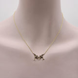 14K and 9K Gold Victorian Double Swallow Pendant Necklace Kirsten's Corner