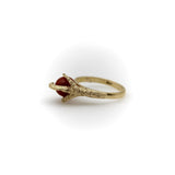 Vintage 18K Gold Sardinian Red Coral Bead and Claw Ring Kirsten's Corner