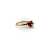 Vintage 18K Gold Sardinian Red Coral Bead and Claw Ring Kirsten's Corner