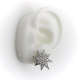 Oscar Heyman Platinum Pave Diamond Star Earrings Oscar Heyman