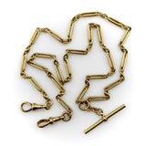Victorian 15K Gold Fettered Trombone Link Watch Chain or Necklace Kirsten's Corner
