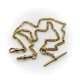 Victorian 15K Gold Fettered Trombone Link Watch Chain or Necklace Kirsten's Corner