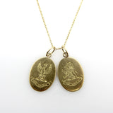 Victorian 18K Gold Hand Engraved Ave Maria Eagle Pendant Charm Kirsten's Corner