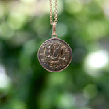 Art Deco 18K Gold Hand-Painted Enamel Jesus Medallion Pendant Charm Pendant, Charm Kirsten's Corner