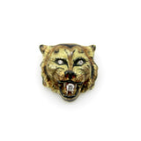 Victorian 14K Gold Enameled Tiger Pendant with Diamonds Kirsten's Corner