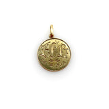 Art Deco 18K Gold Hand-Painted Enamel Jesus Medallion Pendant Charm Pendant, Charm Kirsten's Corner