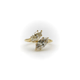 Vintage 18K Gold Marquise Diamond Bypass Ring Kirsten's Corner