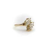 Vintage 18K Gold Marquise Diamond Bypass Ring Kirsten's Corner