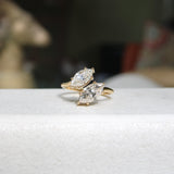 Vintage 18K Gold Marquise Diamond Bypass Ring Kirsten's Corner