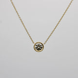 Signature 14K Gold Bezel Set Old European Cut Diamond 16” Necklace Kirsten's Corner