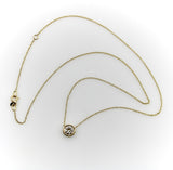 Signature 14K Gold Bezel Set Old European Cut Diamond 18” Necklace Kirsten's Corner