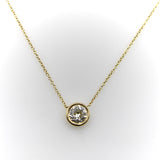 Signature 14K Gold Bezel Set Old European Cut Diamond 18” Necklace Kirsten's Corner