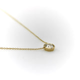 Signature 14K Gold Bezel Set Old European Cut Diamond 18” Necklace Kirsten's Corner