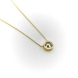 Signature 14K Gold Bezel Set Old European Cut Diamond 18” Necklace Kirsten's Corner