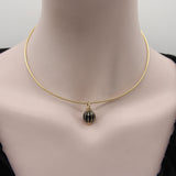 Vintage 14K Gold Black Enamel and Glass Charms or Earring Enhancers Kirsten's Corner