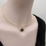 Vintage 14K Gold Black Enamel and Glass Charms or Earring Enhancers Kirsten's Corner