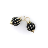 Vintage 14K Gold Black Enamel and Glass Charms or Earring Enhancers Kirsten's Corner