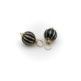 Vintage 14K Gold Black Enamel and Glass Charms or Earring Enhancers Kirsten's Corner