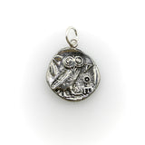 Vintage Sterling Silver Copy of Athenian Tetradrachm Coin Pendant jewelry Kirsten's Corner
