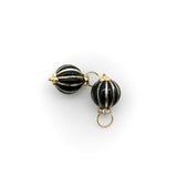 Vintage 14K Gold Black Enamel and Glass Charms or Earring Enhancers Kirsten's Corner