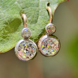 Victorian Silver Front 14K Gold Backed Old European Cut Diamond Earrings Kirsten's Corner