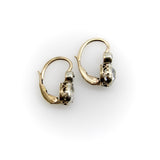 Victorian Silver Front 14K Gold Backed Old European Cut Diamond Earrings Kirsten's Corner