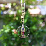 Retro 18K Gold Diamond Ruby and Sapphire Guard Charm or Pendant Kirsten's Corner