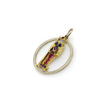 Retro 18K Gold Diamond Ruby and Sapphire Guard Charm or Pendant Kirsten's Corner