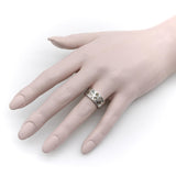 14K White Gold Multi-Colored Multi-Shaped Diamond Confetti Ring Kirsten's Corner