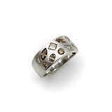 14K White Gold Multi-Colored Multi-Shaped Diamond Confetti Ring Kirsten's Corner
