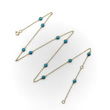 18K Gold Turquoise Station Necklace Kirsten's Corner