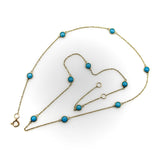 18K Gold Turquoise Station Necklace Kirsten's Corner