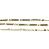 Art Deco 10K Gold Bi-Colored Watch Chain with 14K Gold Dog Clip and Spring Ring Kirsten's Corner