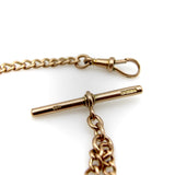 Victorian 9K Rose Gold Graduated Curb Link Watch Chain Necklace Kirsten's Corner