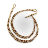 Victorian 9K Rose Gold Graduated Curb Link Watch Chain Necklace Kirsten's Corner