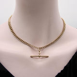 Victorian 9K Rose Gold Graduated Curb Link Watch Chain Necklace Kirsten's Corner