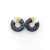 Vintage Gioia 18K Gold and Sterling Silver Sapphire Huggie Earrings jewelry Kirsten's Corner