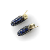 Vintage Gioia 18K Gold and Sterling Silver Sapphire Huggie Earrings jewelry Kirsten's Corner