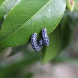 Vintage Gioia 18K Gold and Sterling Silver Sapphire Huggie Earrings jewelry Kirsten's Corner