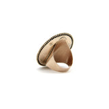 Portuguese Georgian Chrysoberyl and Banded Agate Plaque Gold Ring Kirsten's Corner