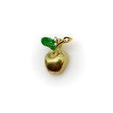 18K Gold Vintage Apple Diamond and Enamel Charm Pendant, Charm Kirsten's Corner