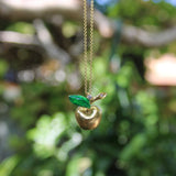 18K Gold Vintage Apple Diamond and Enamel Charm Pendant, Charm Kirsten's Corner