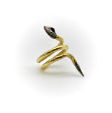 Vintage 22K Gold Diamond Ruby and Silver Snake Ring ring Kirsten's Corner
