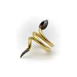 Vintage 22K Gold Diamond Ruby and Silver Snake Ring ring Kirsten's Corner