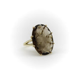 14K Gold Smoky Topaz Intaglio Family Crest Ring Kirsten's Corner
