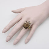14K Gold Smoky Topaz Intaglio Family Crest Ring Kirsten's Corner