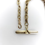 Victorian 14K Gold Watch Chain with T-Bar and Dog Clip Chain Kirsten's Corner