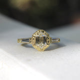 18K Gold Hexagonal Diamond Hand Engraved Ring ring Kirsten's Corner