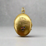 14K Gold Imperial Russian Locket with Rubies & Sapphires locket Kirsten's Corner Jewelry